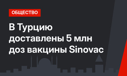 В Турцию доставлены 5 млн доз вакцины Sinovac