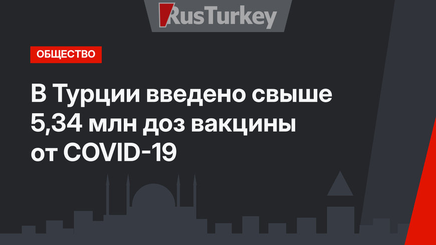 В Турции введено свыше 5,34 млн доз вакцины от COVID-19