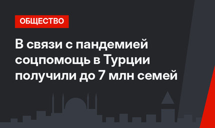 В связи с пандемией соцпомощь в Турции получили до 7 млн семей