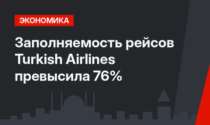 Заполняемость рейсов Turkish Airlines превысила 76%