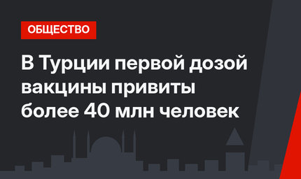 В Турции первой дозой вакцины привиты более 40 млн человек