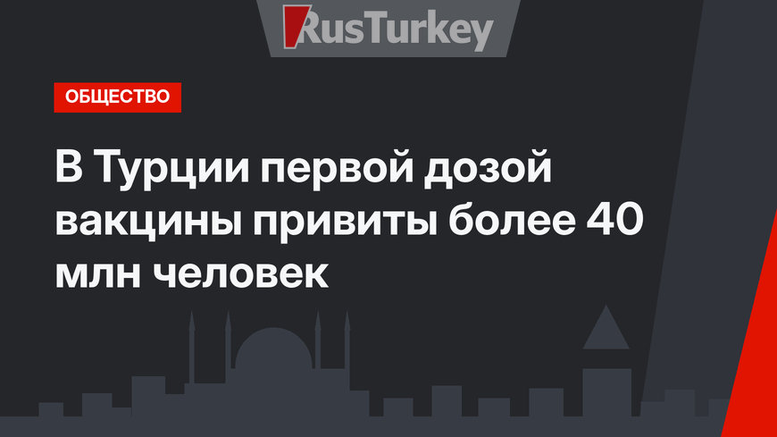 В Турции первой дозой вакцины привиты более 40 млн человек