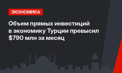Объем прямых инвестиций в экономику Турции превысил $790 млн за месяц