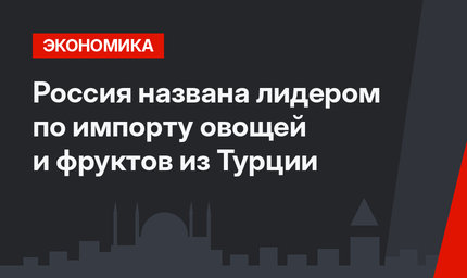 Россия названа лидером по импорту овощей и фруктов из Турции