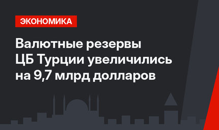 Валютные резервы ЦБ Турции увеличились на 9,7 млрд долларов