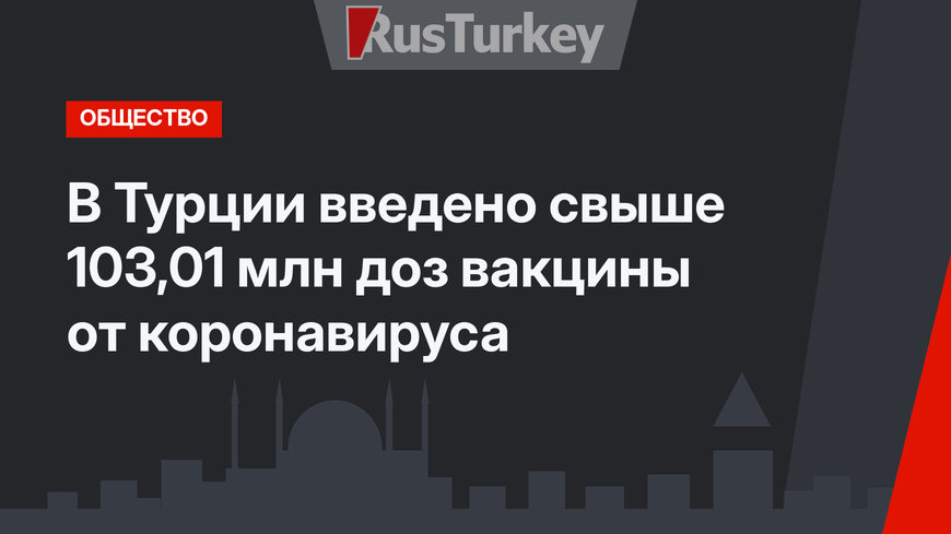 В Турции введено свыше 103,01 млн доз вакцины от коронавируса