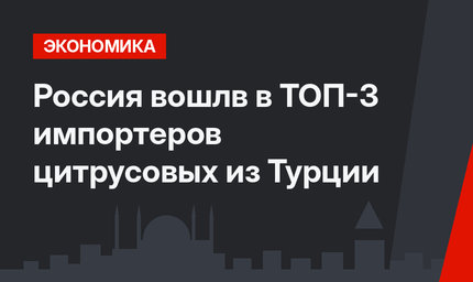 Россия вошлв в ТОП-3 импортеров цитрусовых из Турции