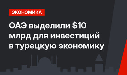 ОАЭ выделили $10 млрд для инвестиций в турецкую экономику