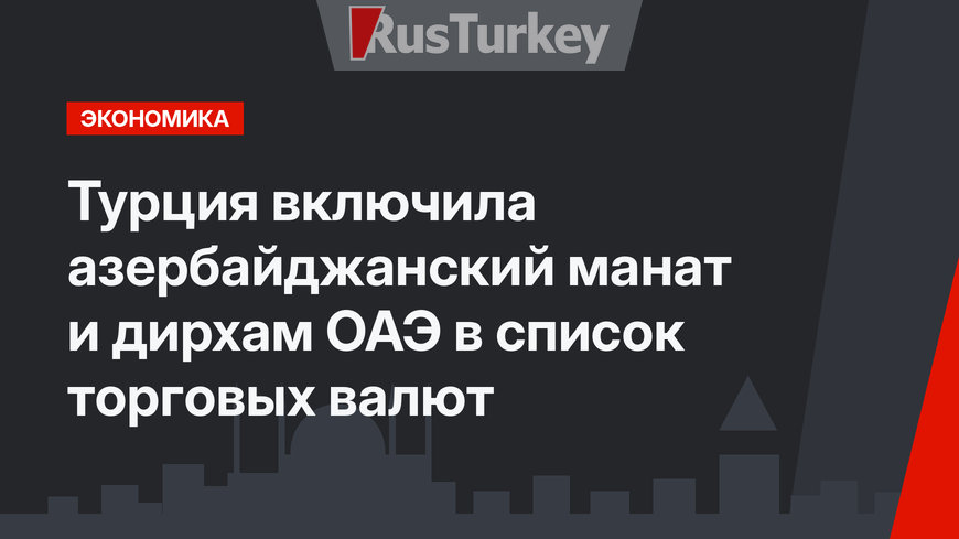 Турция включила азербайджанский манат и дирхам ОАЭ в список торговых валют