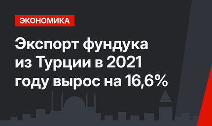 Экспорт фундука из Турции в 2021 году вырос на 16,6%