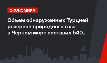 Объем обнаруженных Турцией резервов природного газа в Черном море составил 540 млрд 