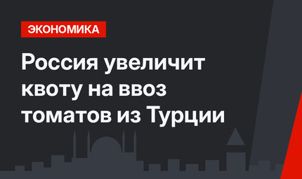 Россия  увеличит квоту на ввоз томатов из Турции