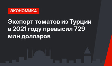 Экспорт томатов из Турции в 2021 году превысил 729 млн долларов