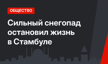 Сильный снегопад остановил жизнь в Стамбуле