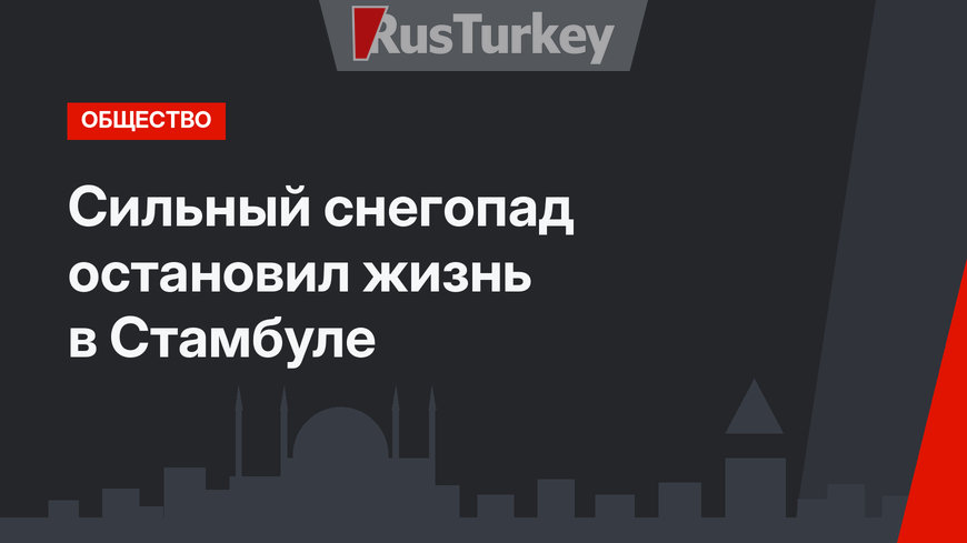 Сильный снегопад остановил жизнь в Стамбуле
