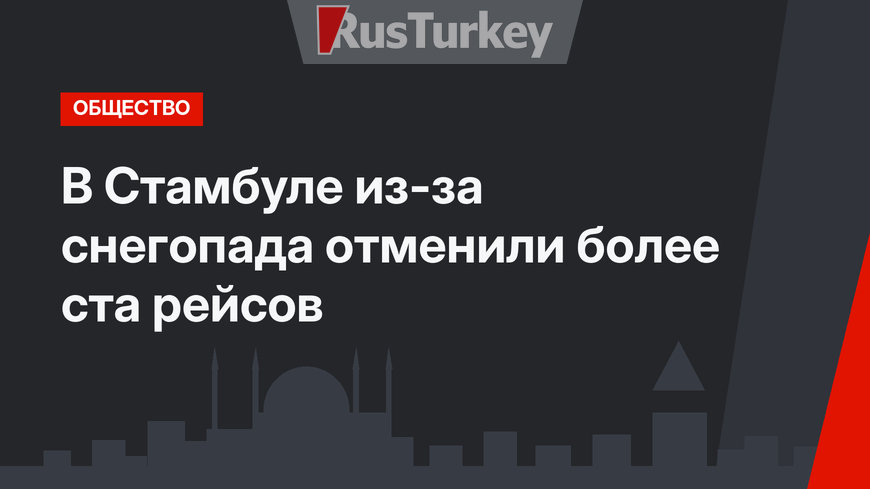 В Стамбуле из-за снегопада отменили более ста рейсов