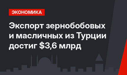 Экспорт зернобобовых и масличных из Турции достиг $3,6 млрд