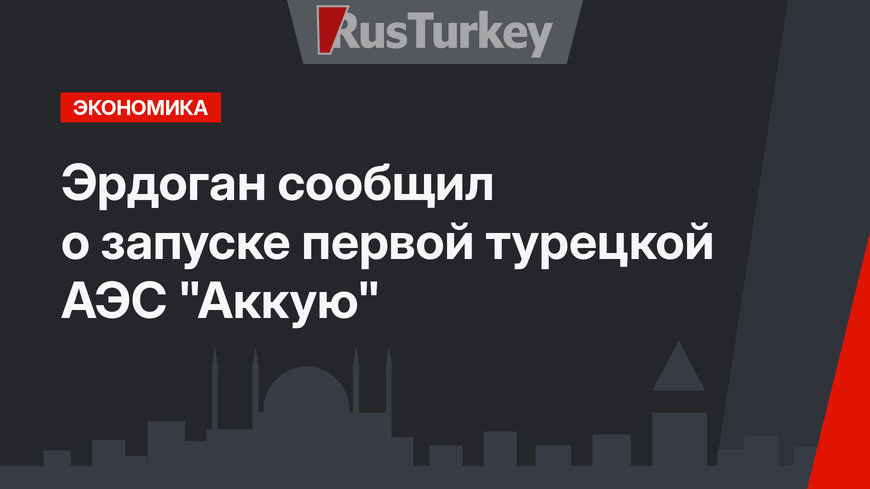 Эрдоган сообщил о запуске первой турецкой АЭС "Аккую"