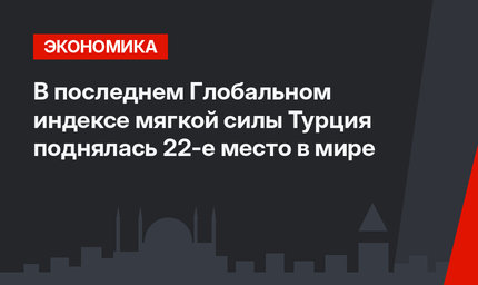 В последнем Глобальном индексе мягкой силы Турция поднялась 22-е место в мире