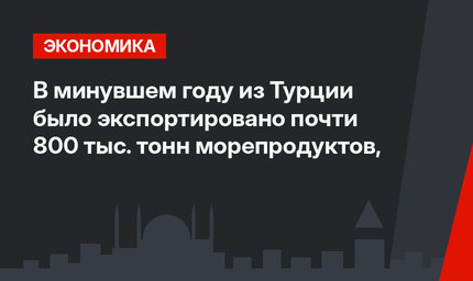 В минувшем году из Турции было экспортировано почти 800 тыс. тонн морепродуктов,
