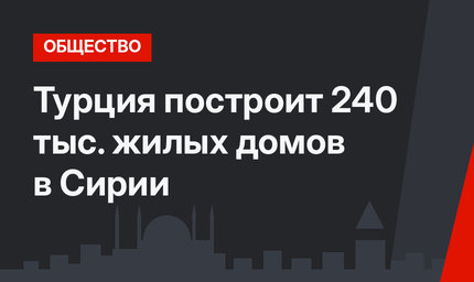 Турция построит 240 тыс. жилых домов в Сирии