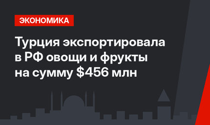  Турция экспортировала в РФ овощи и фрукты на сумму $456 млн