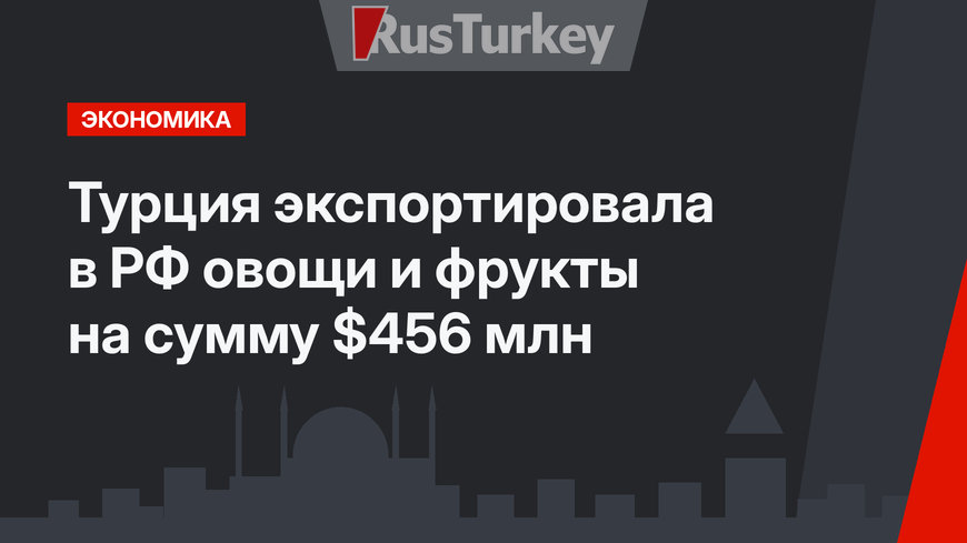  Турция экспортировала в РФ овощи и фрукты на сумму $456 млн