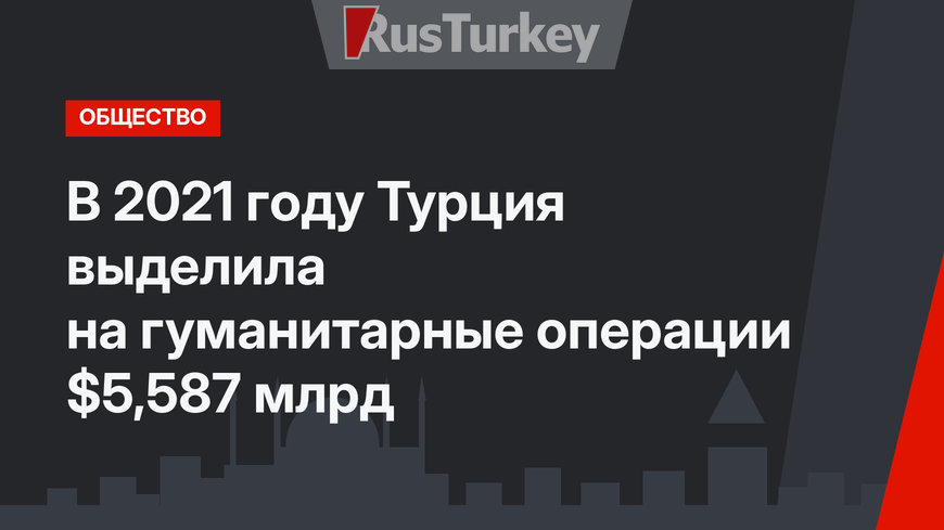 В 2021 году Турция выделила на гуманитарные операции $5,587 млрд