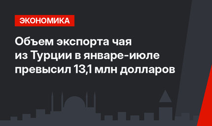 Объем экспорта чая из Турции в январе-июле превысил 13,1 млн долларов