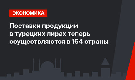 Поставки продукции в турецких лирах теперь осуществляются в 164 страны