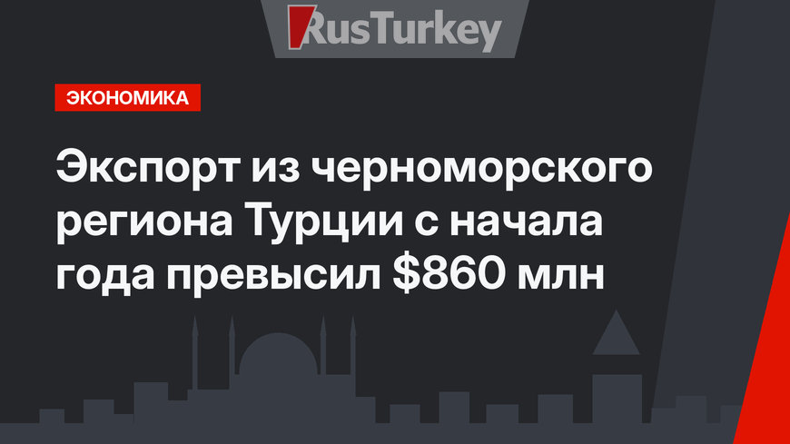 Экспорт из черноморского региона Турции с начала года превысил $860 млн