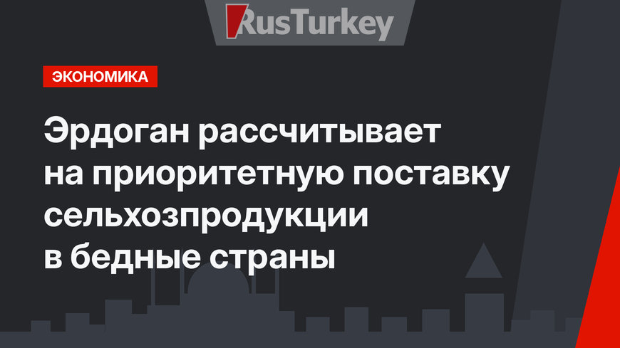 Эрдоган рассчитывает на приоритетную поставку сельхозпродукции в бедные страны