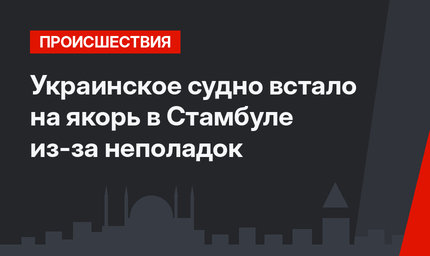 Украинское судно встало на якорь в Стамбуле из-за  неполадок