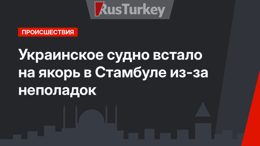 Украинское судно встало на якорь в Стамбуле из-за  неполадок
