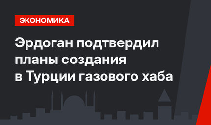 Эрдоган подтвердил планы создания в Турции газового хаба