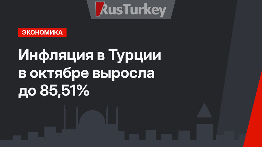 Инфляция в Турции в октябре выросла до 85,51%