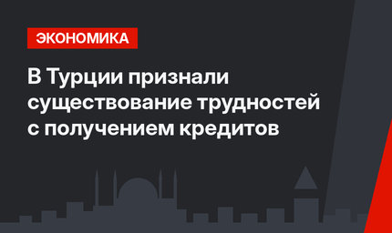 В Турции признали существование трудностей с получением кредитов 