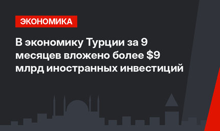 В экономику Турции за 9 месяцев вложено более $9 млрд иностранных инвестиций