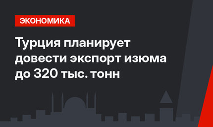 Турция планирует довести экспорт изюма до 320 тыс. тонн