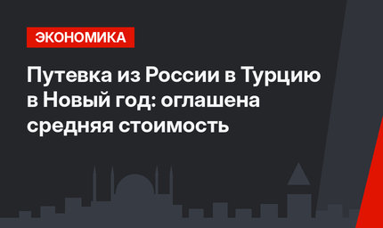Путевка из России в Турцию в Новый год: оглашена средняя стоимость