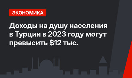 Доходы на душу населения в Турции в 2023 году могут превысить $12 тыс.