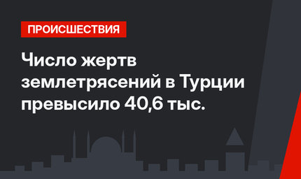 Число жертв землетрясений в Турции превысило 40,6 тыс.