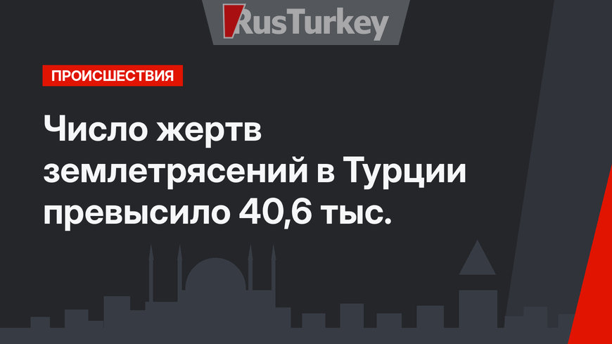 Число жертв землетрясений в Турции превысило 40,6 тыс.