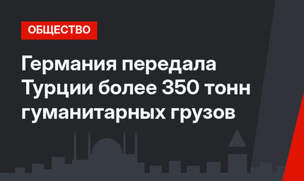 Германия передала Турции более 350 тонн гуманитарных грузов