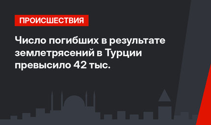 Число погибших в результате землетрясений в Турции превысило 42 тыс.