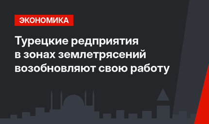 Турецкие редприятия в зонах землетрясений возобновляют свою работу