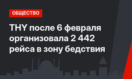 THY после 6 февраля организовала 2 442 рейса в зону бедствия