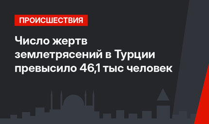 Число жертв землетрясений в Турции превысило 46,1 тыс человек