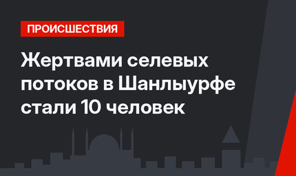 Жертвами селевых потоков в Шанлыурфе стали 10 человек