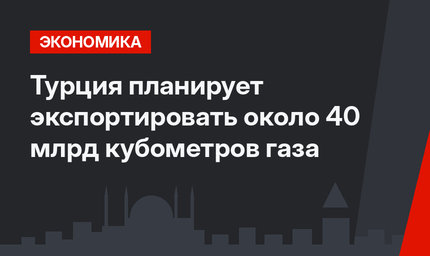 Турция планирует экспортировать около 40 млрд кубометров газа